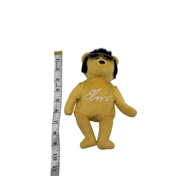 Elvis Golden Yellow Ty Beanie Baby with Sunglasses, Black Hair Solid Gold Beanie - Picture 6 of 7
